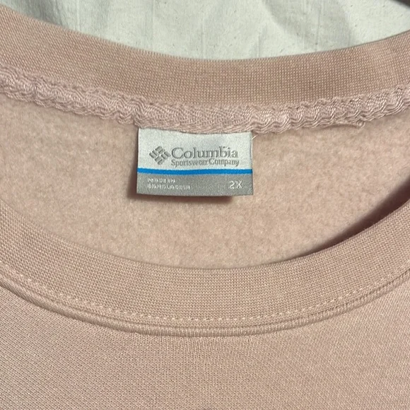 Columbia Trek Graphic Crew Sweatshirt 2X Pastel Blush Pink Nwt New Plus Size - Picture 4 of 7